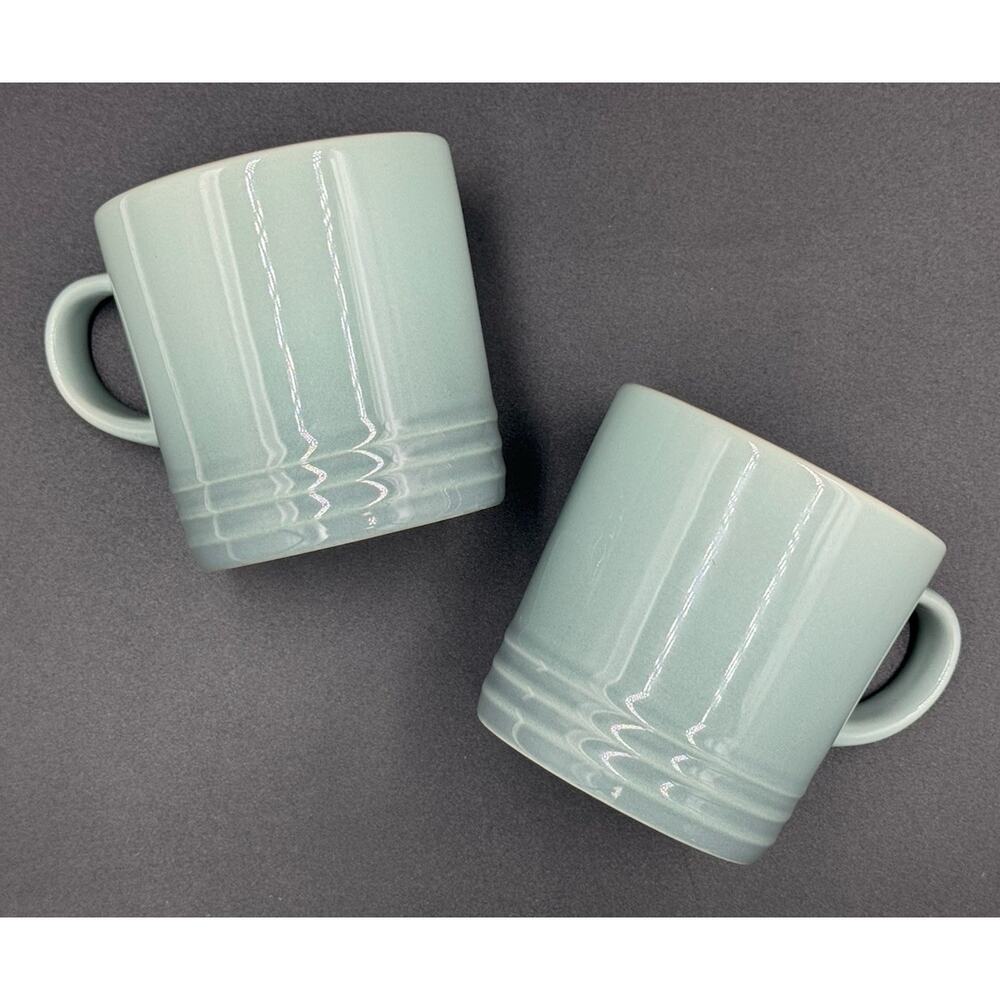 Le Creuset Sea Salt 12oz Mugs Set of 2 Stoneware Cups